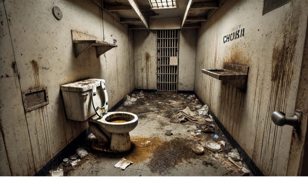 Unsanitary cells in prison